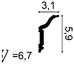 Cross section of the Orac CX141 coving profile.